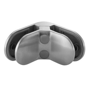 Glasverbinder Winkel 90 Grad Edelstahl matt geschliffen Modell 28