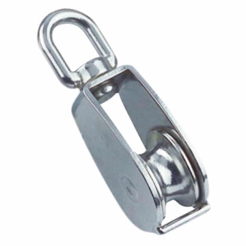 Seil-Block mit Wirbelauge für Seil 4 mm Rolle 15 mm Edelstahl-304 (A2) / MS