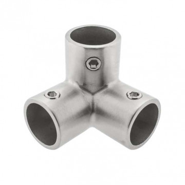 Hoekverbinder voor buis 28 mm RVS-316 mat geslepen Edelstahl-316