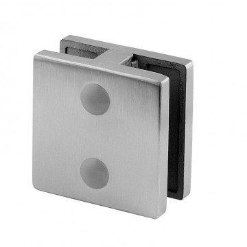 Glasklemmrohr + flacher  Edelstahl matt geschliffen Modell 5200