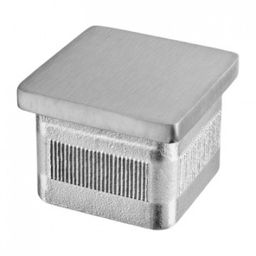Endkappe flach, Rohr 40 x 40 x 2,0 mm, Modell 5728, Edelstahl