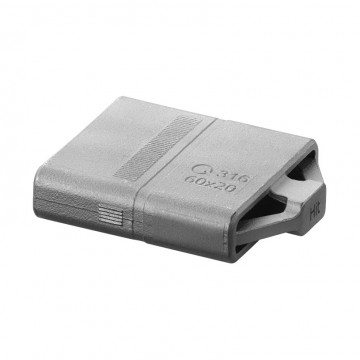 Hülsenverschluss für 60 x 20 x 2,0 mm verstellbar Edelstahl blank Modell 5794