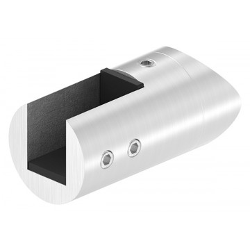 Glasklem buis Ø 48,3 mm RVS-304 mat geslepen model 6030 links