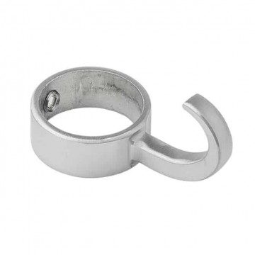 Kledinghaak voor buis 42,4 mm RVS-316 mat geslepen Edelstahl-316