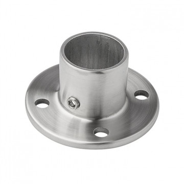 Voetplaat voor buis 28 mm RVS-316 mat geslepen Edelstahl-316