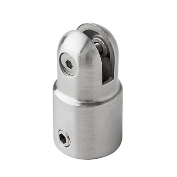 Koppeling plaatmontage staand voor buis 28 mm RVS-316 mat geslepen Edelstahl-316