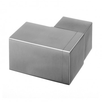 Wandflansch 90 Grad für U-Profilrohr 40 x 40 mm fest Edelstahl matt geschliffen Modell 6508