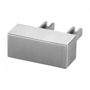 Wandflansch 90 Grad für U-Profilrohr 65 x 40 x 1,5 mm fest Edelstahl matt geschliffen Modell 6508