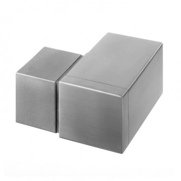 Wandflansch 90 Grad für U-Profilrohr 40 x 40 mm fest Edelstahl matt geschliffen Modell 6508