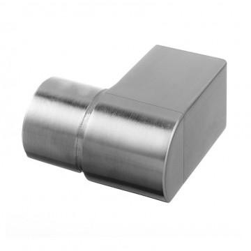 Wandflansch 90 Grad für U-Profilrohr 48,3 mm fest Edelstahl matt geschliffen Modell 6507