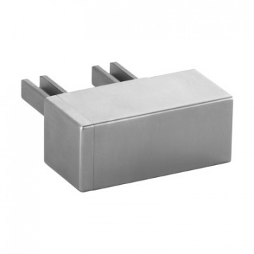 Wandflansch 90 Grad für U-Profilrohr 65 x 40 x 1,5 mm fest Edelstahl matt geschliffen Modell 6508