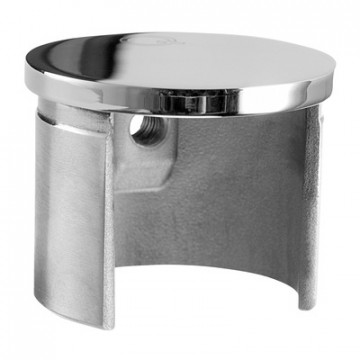 Flache Endkappe für U-Profilrohr, 42,4 x 1,5 mm, Modell 6732, Edelstahl, glänzend