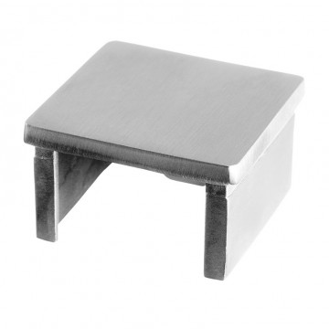 Flache Endkappe, 40 x 40 mm, Modell 6734, Edelstahl