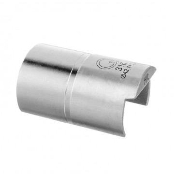 Rohrverbinder für U-Profil-Rohr 42,4 x 1,5 mm aus massivem Edelstahl blank Modell 6792