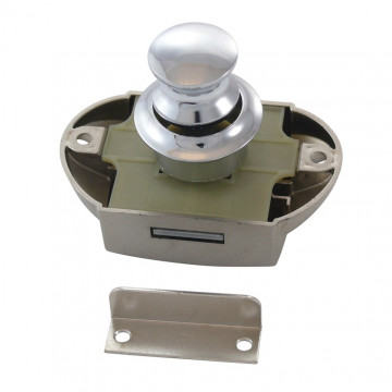 Druckknopfschloss silber inkl. Schließblech Kunststoff