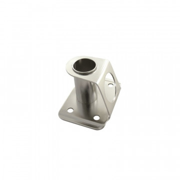 Relingfuß 90° rechteckige Grundplatte für Rohr 25 mm Edelstahl-316 (A4)