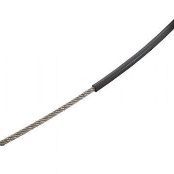 Edelstahldrahtseil 7x7 sZ PVC farbig ummantelt 5/7 mm schwarz RAL 9005 (1.000m) Edelstahl-316 (A4)