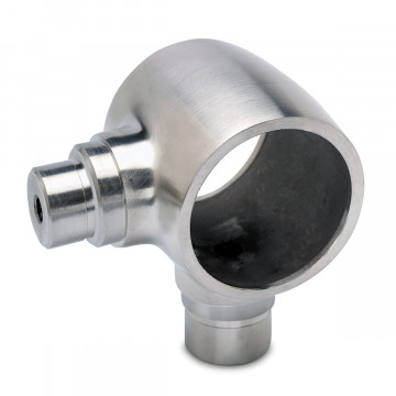 Kugelrohrverbinder mit 2 Abzw. 90° Rochella Edelstahl Design Material Zamak 38,1 mm (1,5")