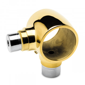 Kugelrohrverbinder mit 2 Abzw. 90° Rochella Messing Design 38,1 mm (1,5")