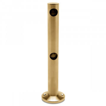 Doppelte Endstütze für Holzmontage Abra 10 mm Messing matt Design