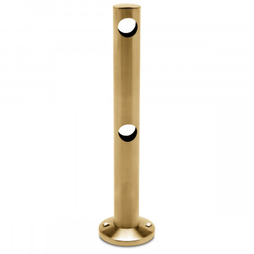 Doppelte Mittelstütze für Holzmontage Almas 10 mm Messing matt Design