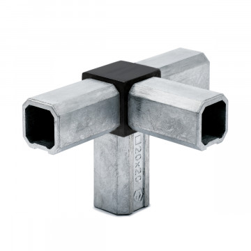 Vierkantrohr-Verbinder T-Stück mit 1 Abzw. Allson Schwarz Design
