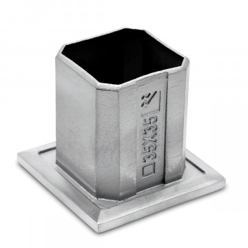 Rohrbefestigungshülse Sibille 35 x 35 mm Edelstahl Design Material Edelstahl