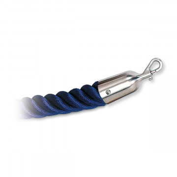 Hanfseil Syrinx blau Chrom Design Material Edelstahl
