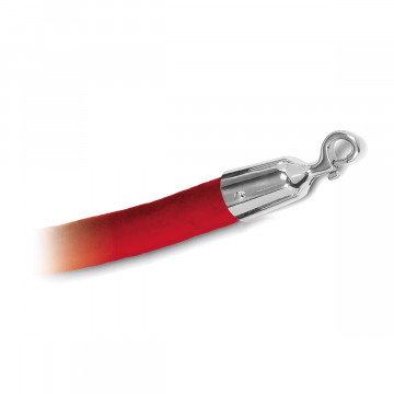 Seil mit Samtüberzug und Haken Elsebeth rot Chrom Design Material Edelstahl