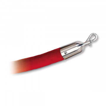 Seil mit Samtüberzug und Haken Elsebeth rot Edelstahl Design Material Edelstahl
