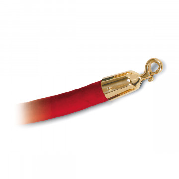 Seil mit Samtüberzug und Haken Elsebeth rot Messing Design
