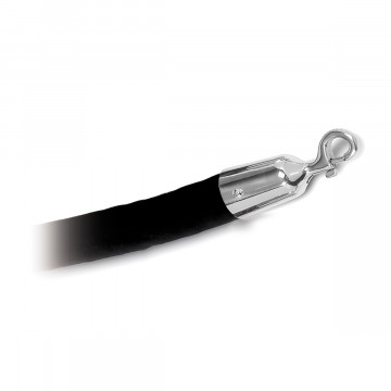 Seil mit Samtüberzug und Haken Elsebeth schwarz Chrom Design Material Edelstahl