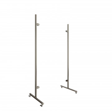Mobiler Hygieneschutzwandpfosten mit Rollen Birte Messing Design