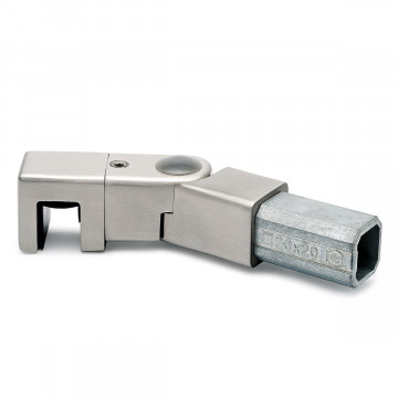 Glashalter für Vierkantrohr 20 x 20 mm, variabel Heidelind Edelstahl Design Material Edelstahl