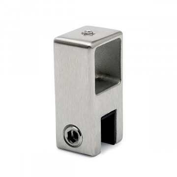 Glashalter offen für Vierkantrohr 20 x 20 mm Marjetta Edelstahl Design Material Edelstahl