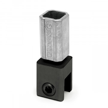 Glashalter für Vierkantrohr 20 x 20 mm, Deckenmontage Orlanda Schwarz Design