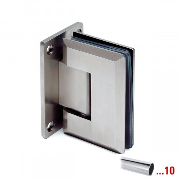 Glastürscharnier Akasha Glas / Wand beidseitiger Fuß Chrom Design Material Edelstahl