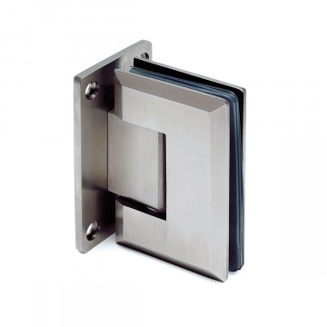Glastürscharnier Akasha Glas / Wand beidseitiger Fuß Edelstahl Design Material Edelstahl
