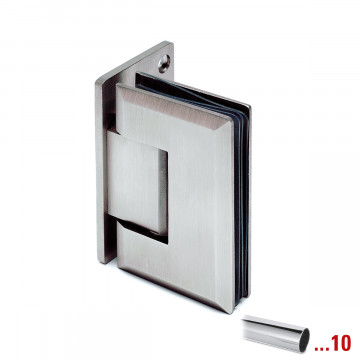 Glastürscharnier Akasha Glas / Wand einseitiger Fuß Chrom Design Material Edelstahl