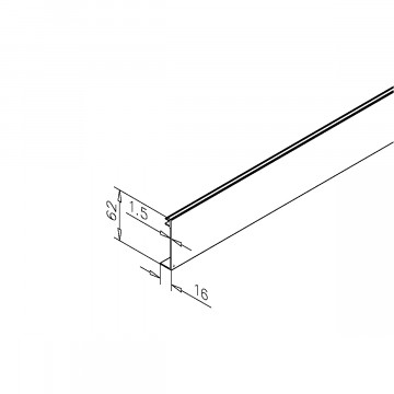 Deckprofil Magdalen Edelstahl Design Material Aluminium auf Maß gesägt