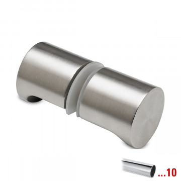 Glastürknopf, zweiseitig Laika Chrom Design Material Edelstahl