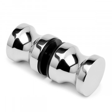 Glastürknopf, zweiseitig Margherita Chrom Design Material Edelstahl