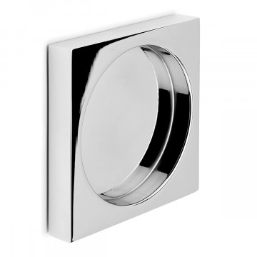 Griffmuschel quadratisch, selbstklebend Lucita Chrom Design Material Edelstahl