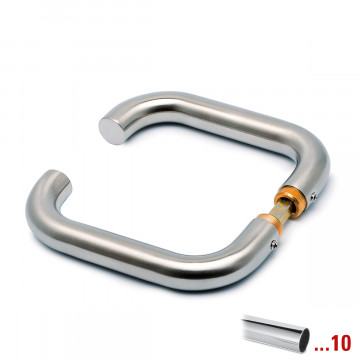 Türdrücker-Set, U-Form Luna Chrom Design Material Edelstahl