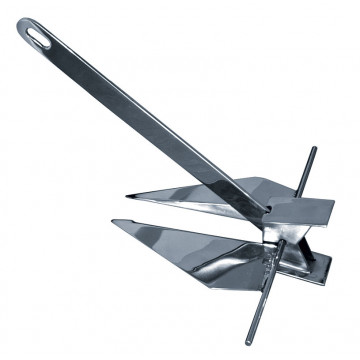 Plattenanker "Danforth" hochglanzpoliert 30kg Edelstahl-316 (A4)