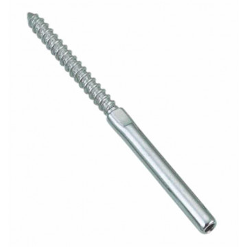 Terminal mit Holzgewinde rechts für Drahtseil 3 mm Gewinde 6 mm Edelstahl-316 (A4)