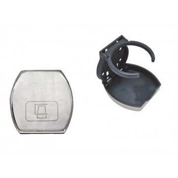 Getränkehalter mit Edelstahlabdeckung klappbar schwarz Edelstahl-304 (A2) / Kunststoff