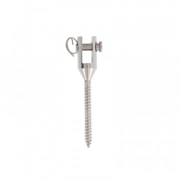 Gabel mit Holzgewinde gedrehte Ausführung 4 mm Edelstahl-316 (A4)