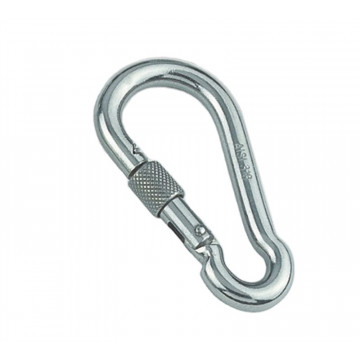 Karabinerhaken mit Sicherheitsmutter 4 x 40 mm Edelstahl-316 (A4)