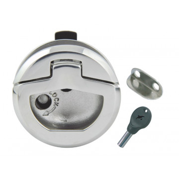 Einlassgriff 57 mm rund mit Schloss Edelstahl-316 (A4)